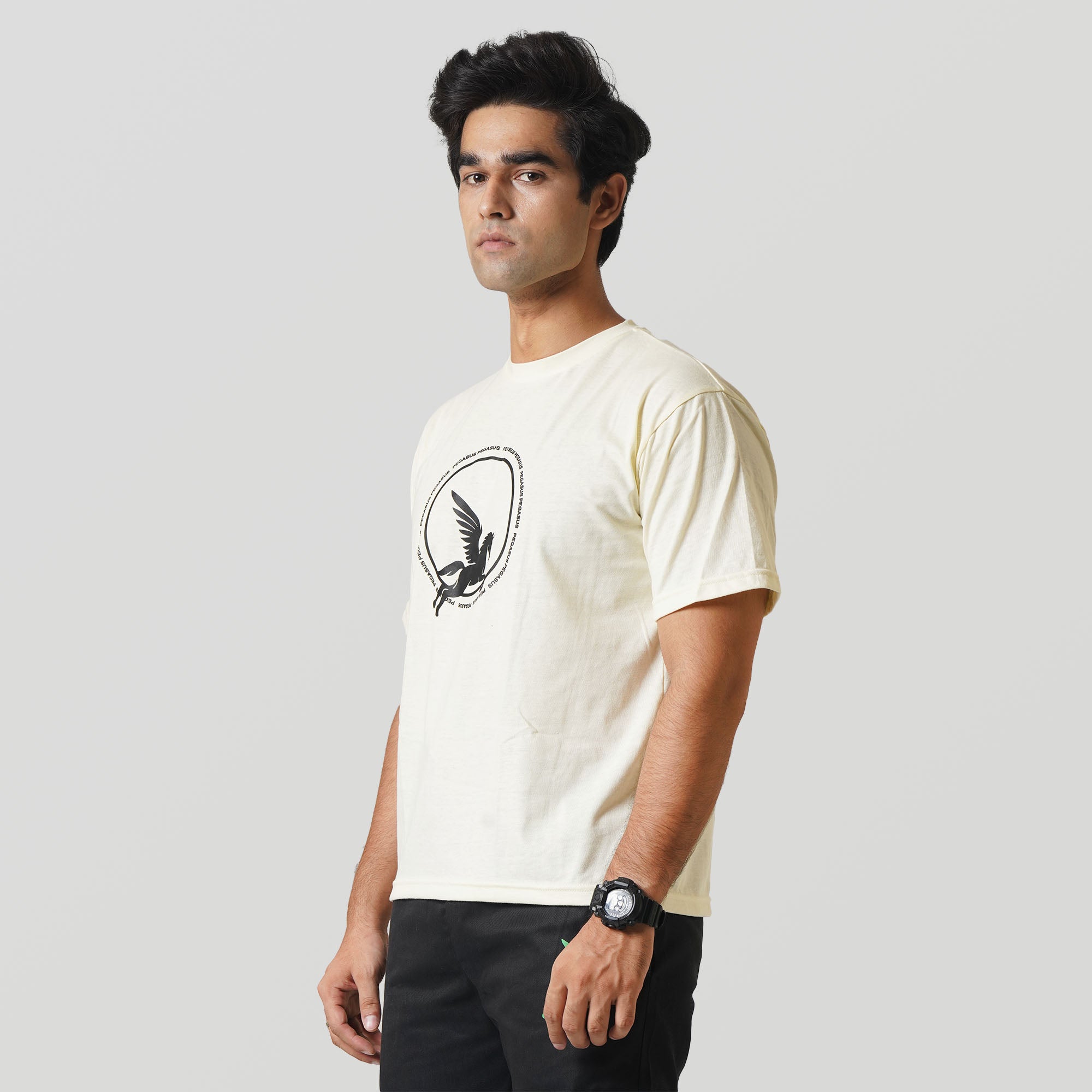 DANGEROUS ANIME T-SHIRT- BEIGE