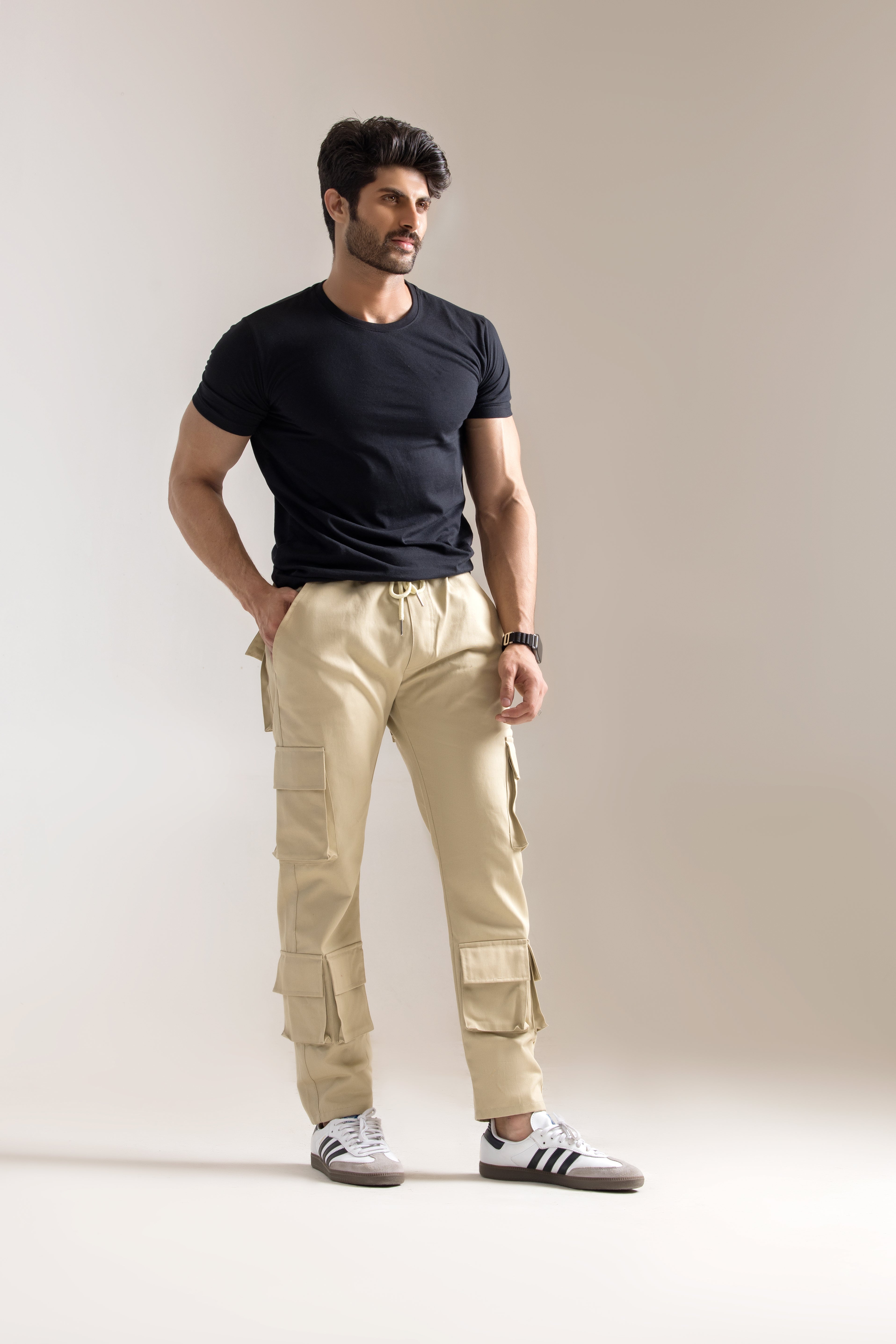 Multiple Pockets Cargo- Beige