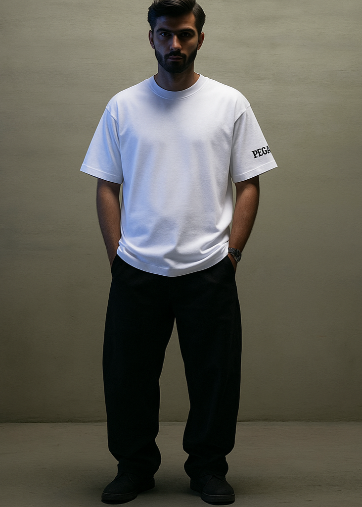 BASIC WHITE T-SHIRT- BOXY FIT Pegasus