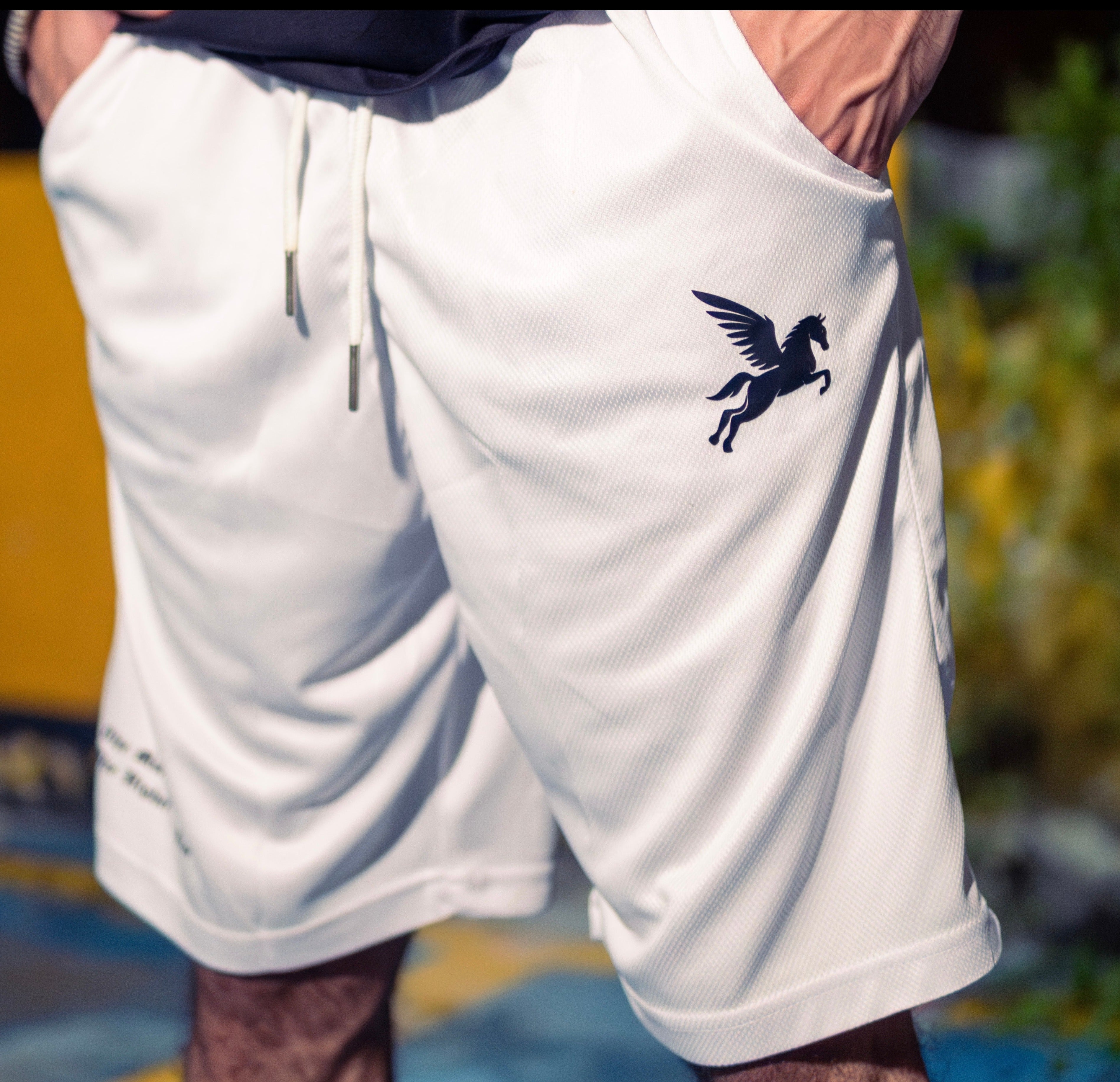 RISE HIGH SHORTS- WHITE Pegasus