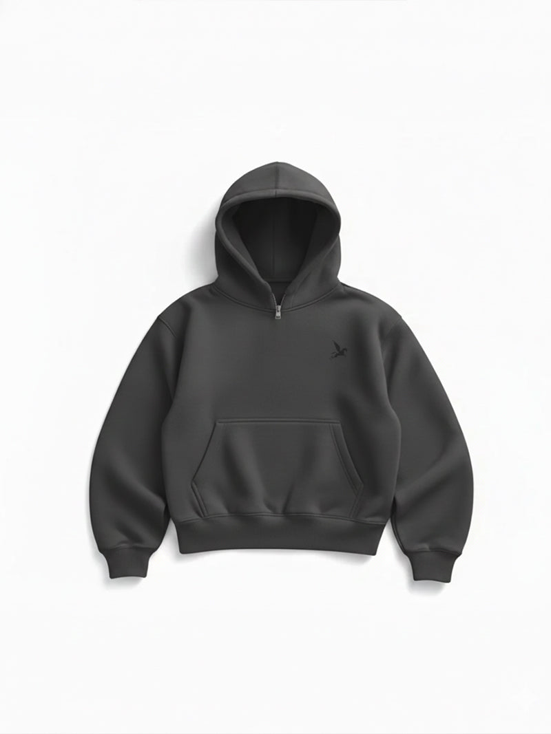 Cozy Cropped Hoodie - BLACK Project Pegasus
