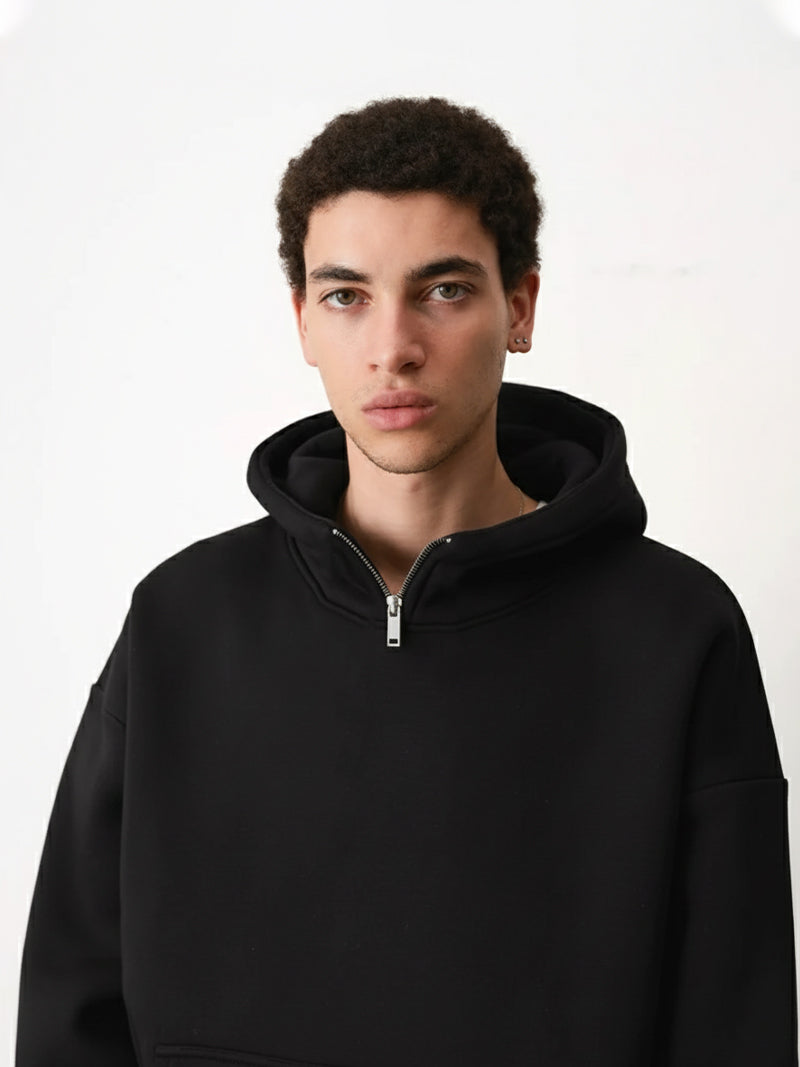Cozy Cropped Hoodie - BLACK Project Pegasus