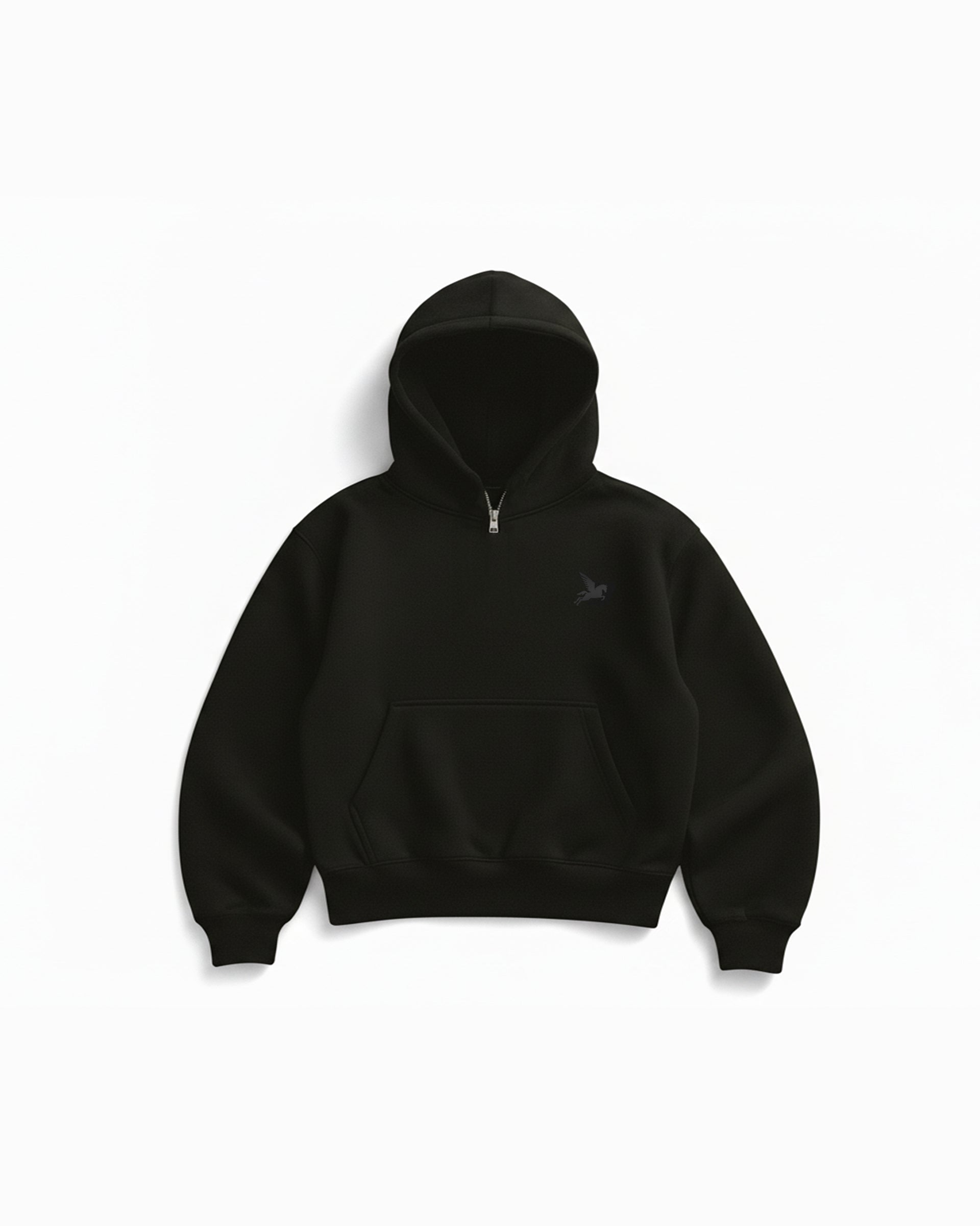 Cozy Cropped Hoodie - BLACK Project Pegasus