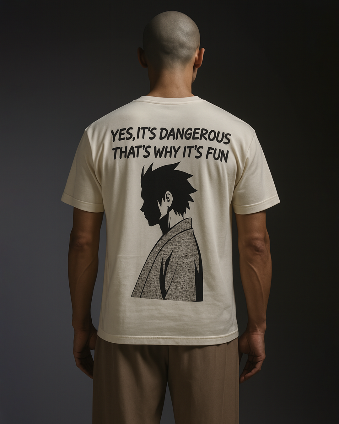 DANGEROUS ANIME T-SHIRT- BEIGE Pegasus
