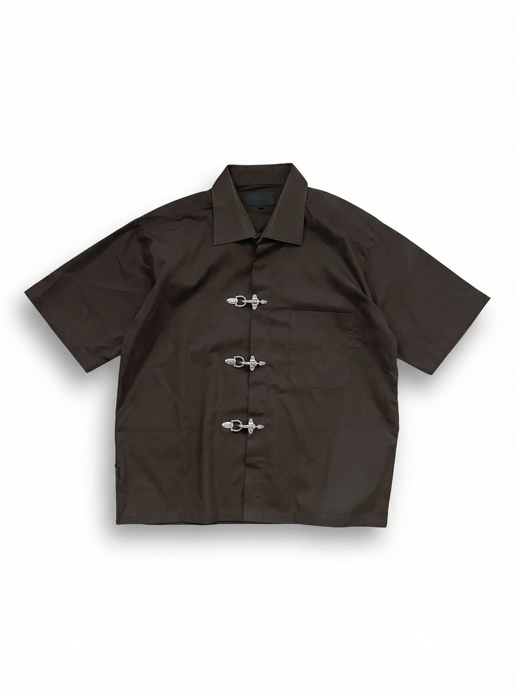 BUCKLE BUTTON DOWN SHIRT - ESPRESSO BROWN Project Pegasus