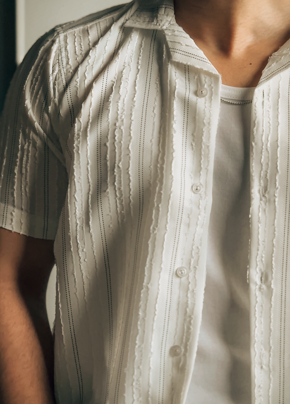 Textured Shirt- White Pegasus