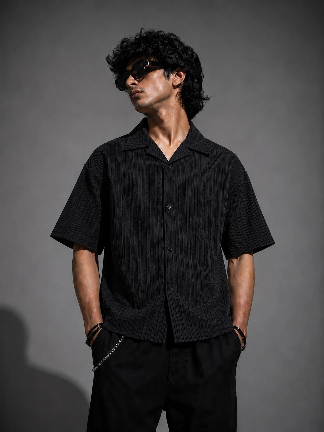 Textured Shirt- Black Project Pegasus