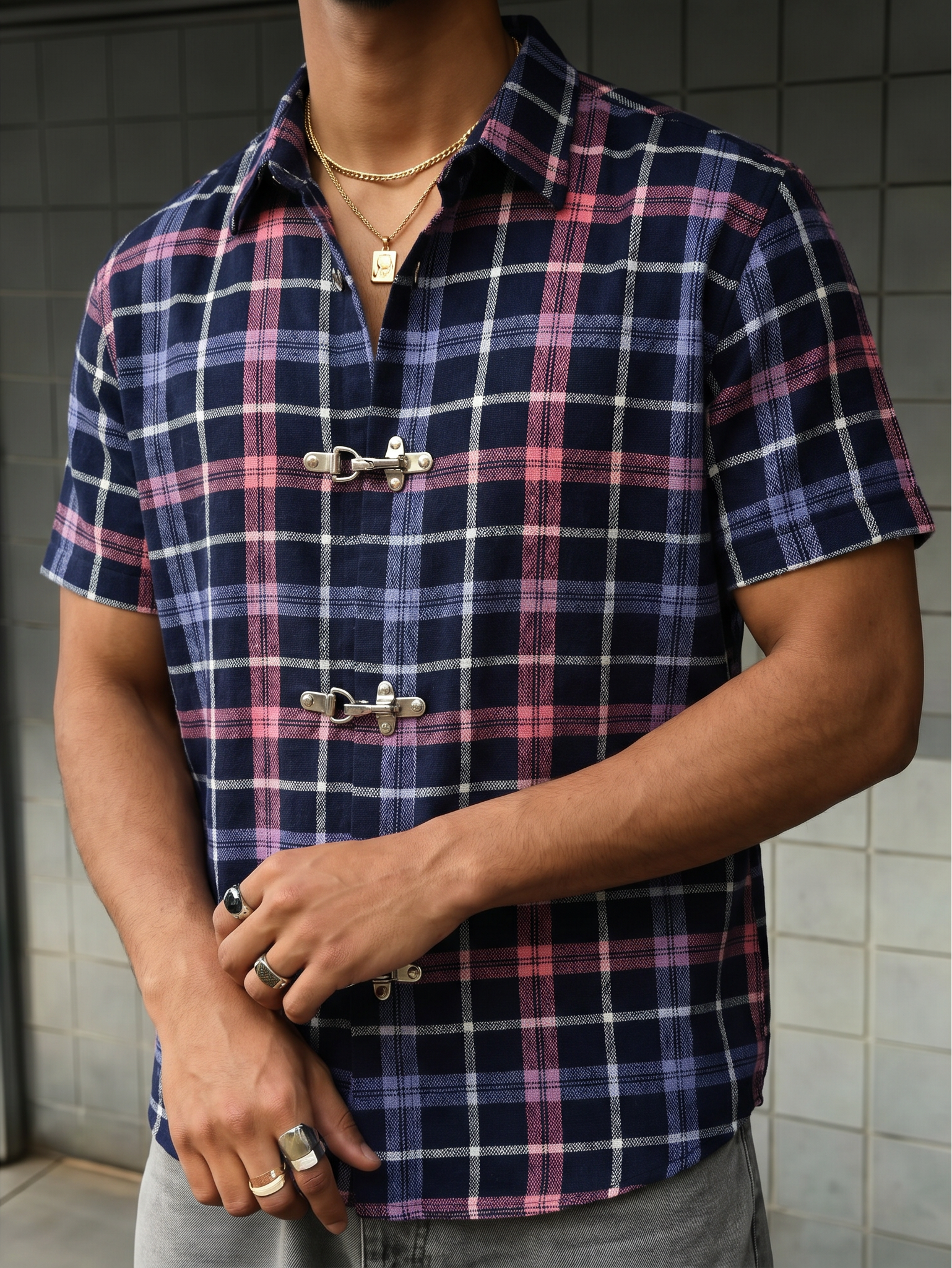 BUCKLE BUTTON DOWN CHECK SHIRT Project Pegasus