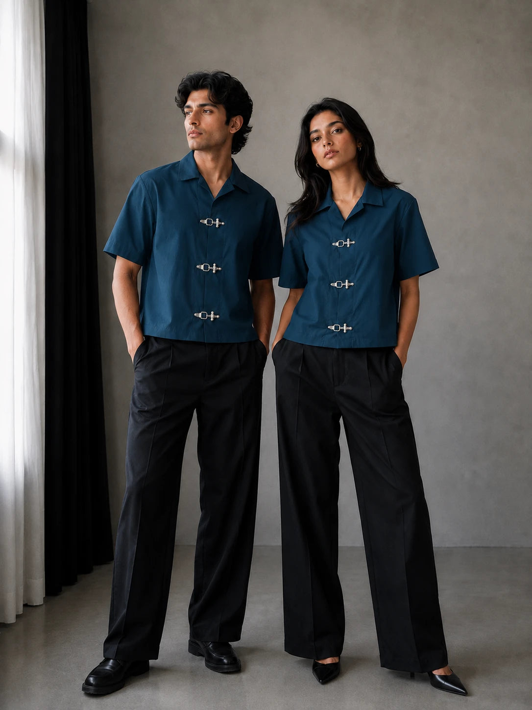 BUCKLE BUTTON DOWN SHIRT - CERULEAN Project Pegasus