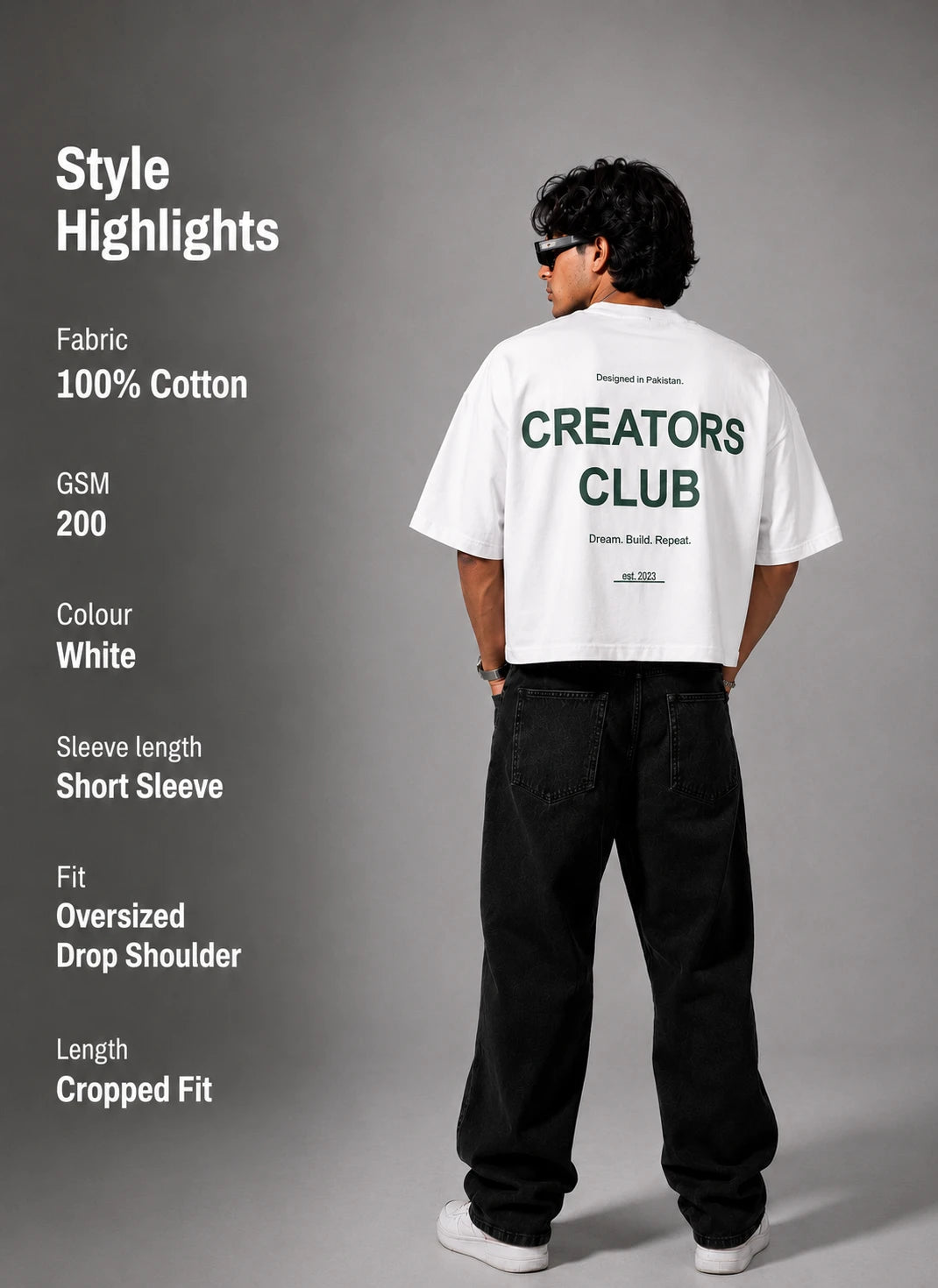 Oversized Cropped Creators Club T-Shirt Project Pegasus