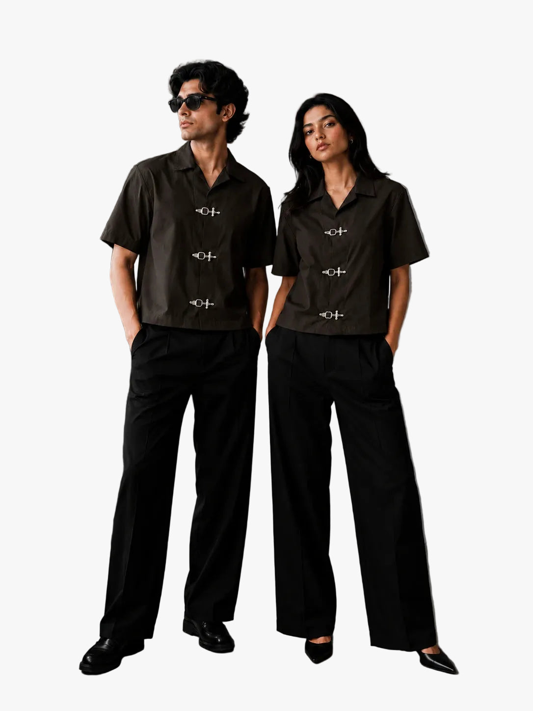 BUCKLE BUTTON DOWN SHIRT - ESPRESSO BROWN Project Pegasus