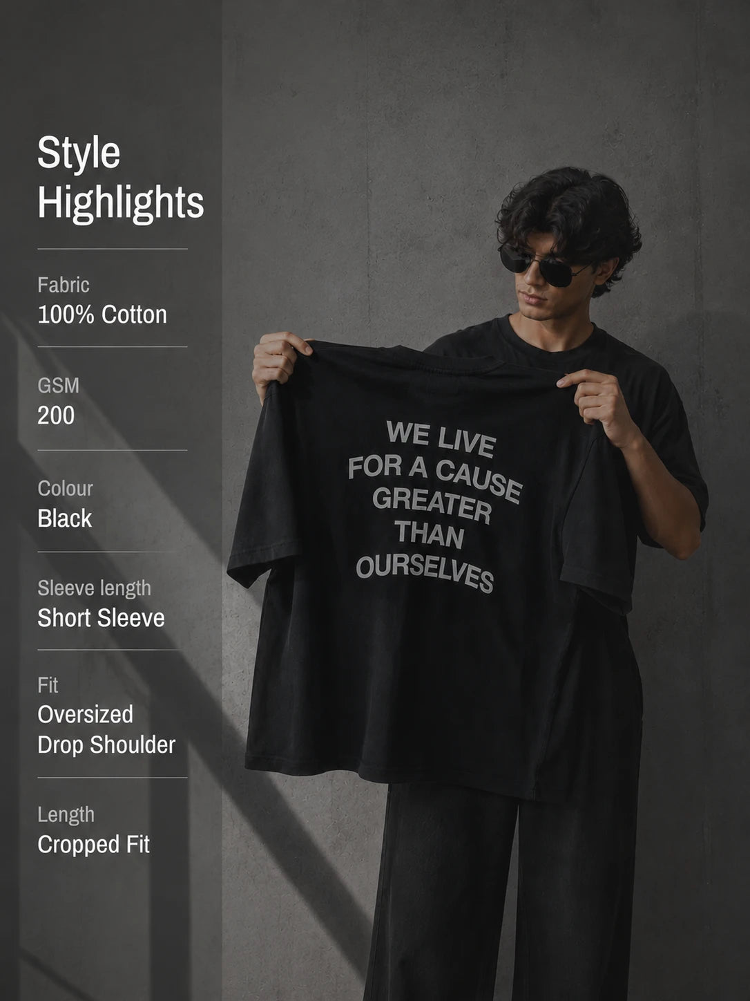 Oversized Cropped Greater Cause T-Shirt Project Pegasus