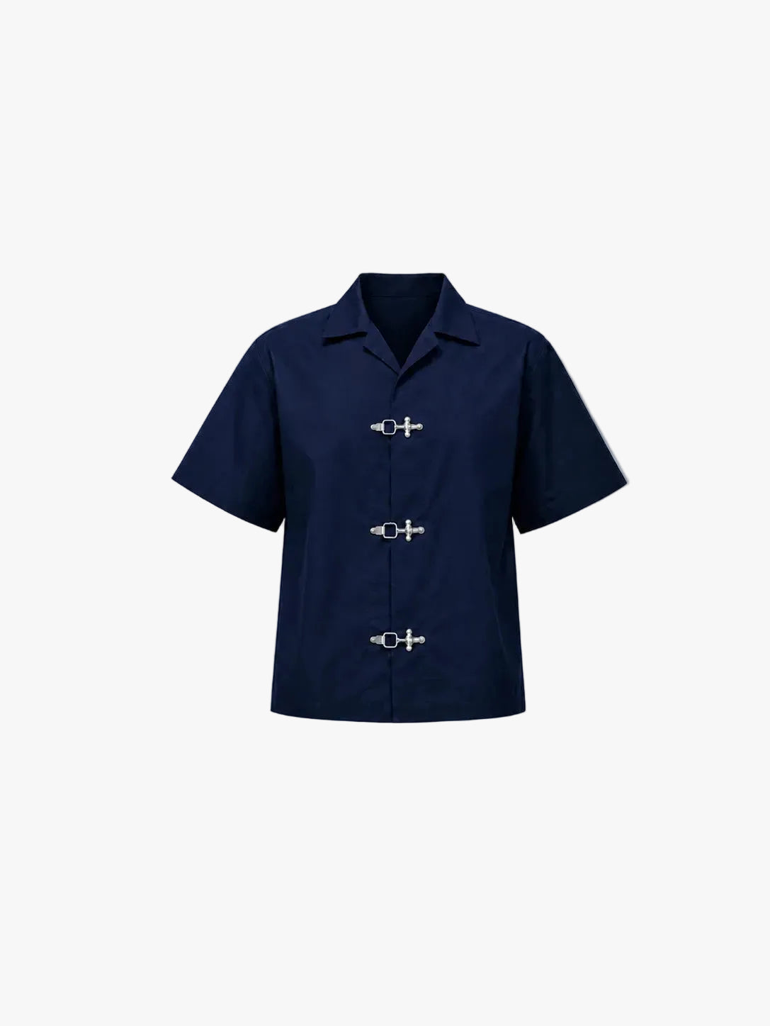 BUCKLE BUTTON DOWN SHIRT - NAVY Project Pegasus