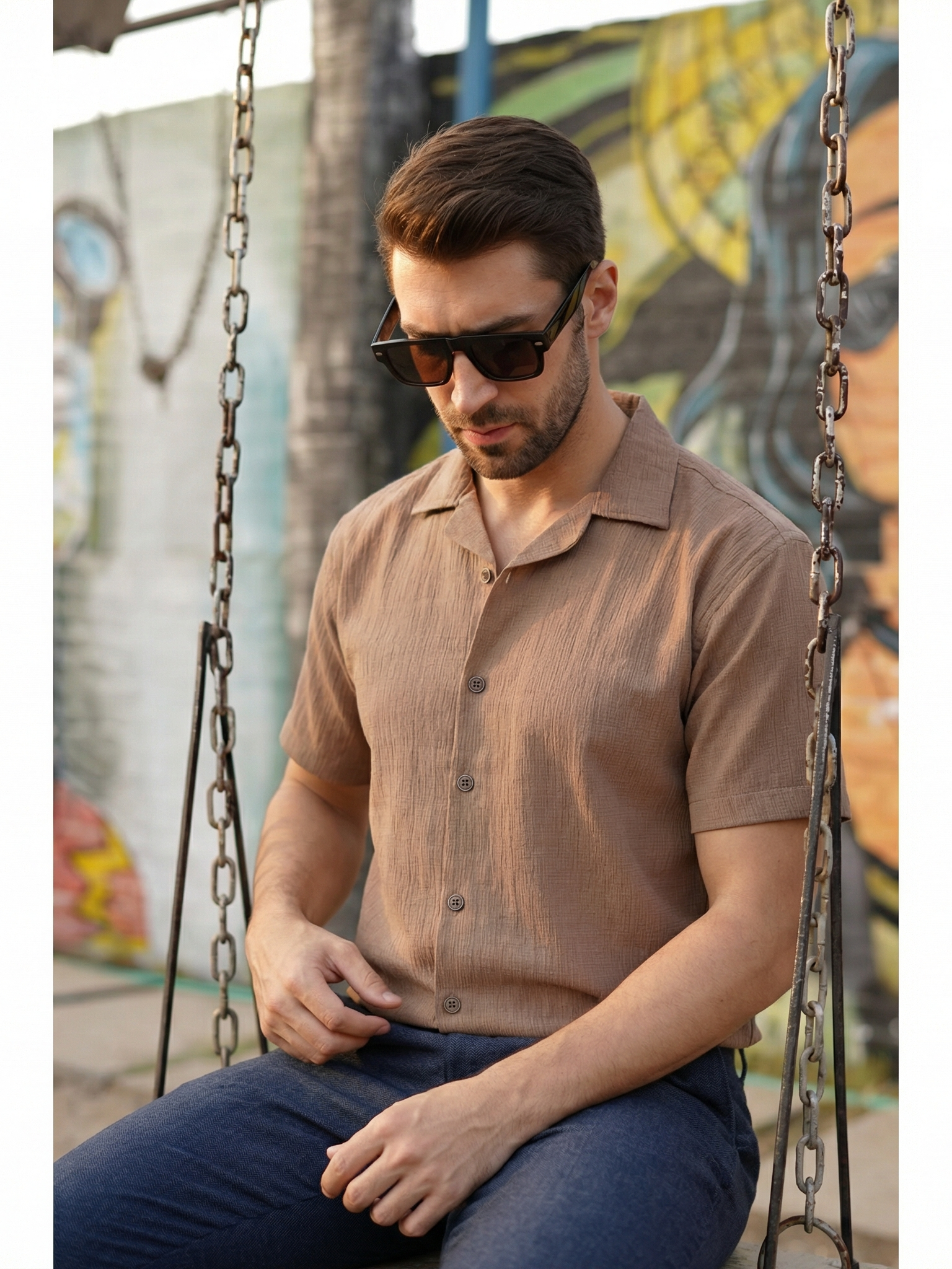 Textured Shirt- Brown Project Pegasus