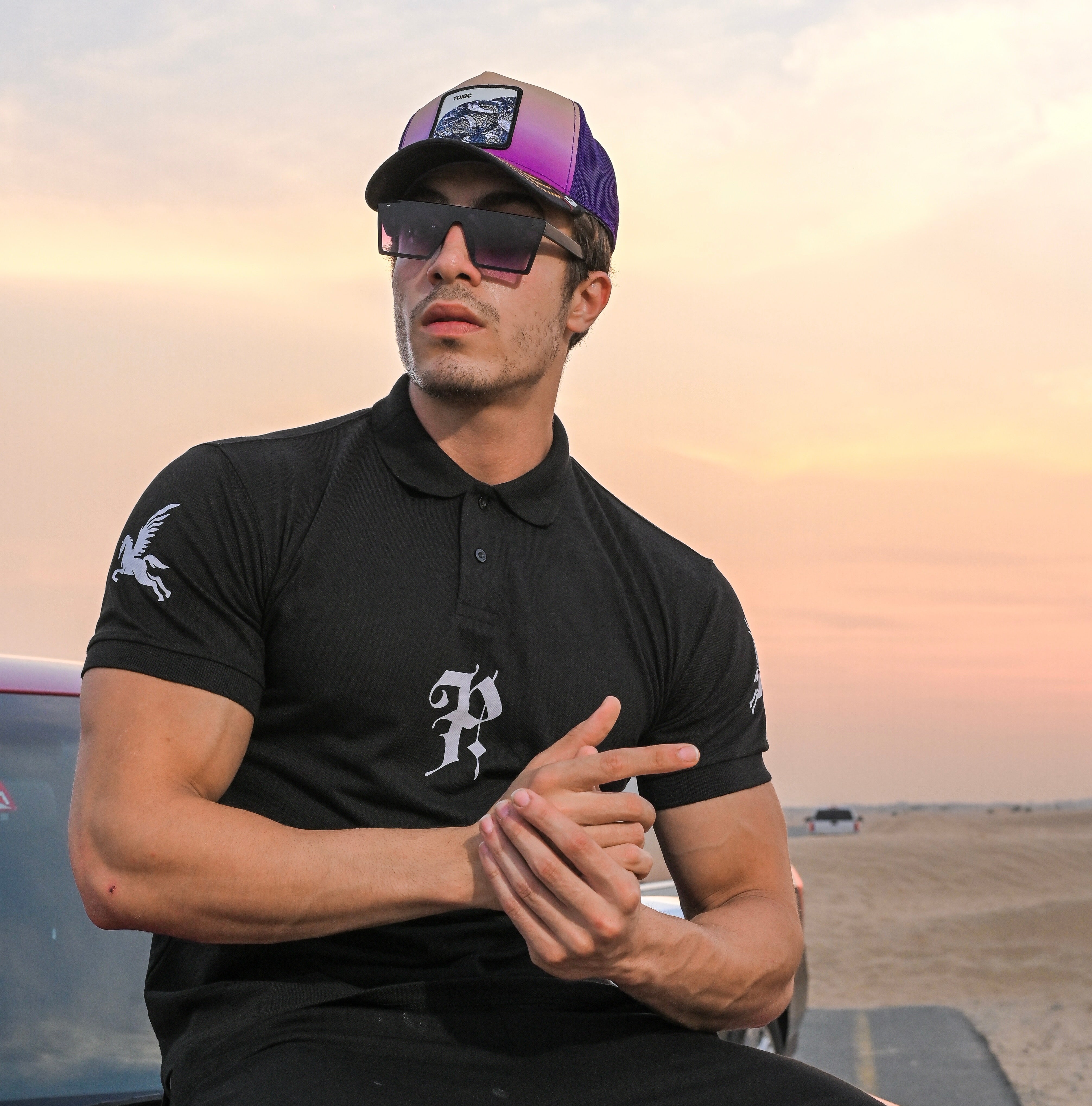 Black Polo Shirt Pegasus