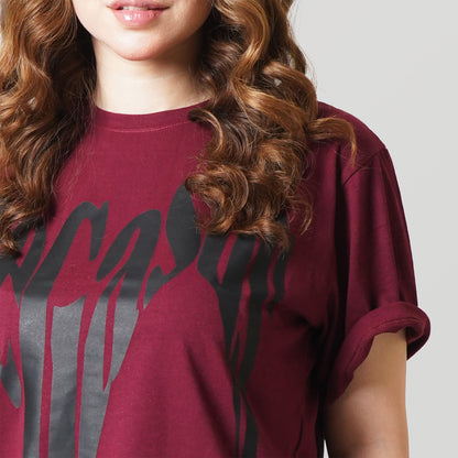 ANIME MAROON T-SHIRT