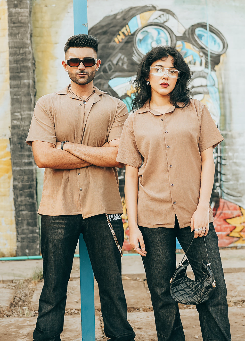 TEXTURED SHIRT- BROWN