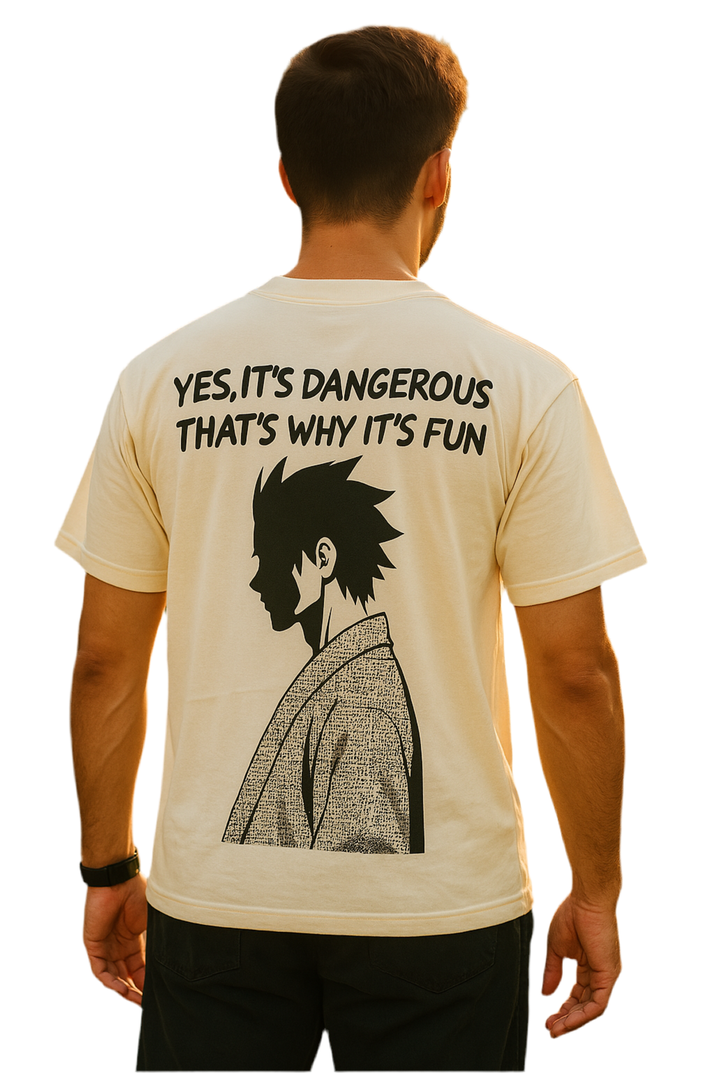 DANGEROUS ANIME T-SHIRT- BEIGE Pegasus