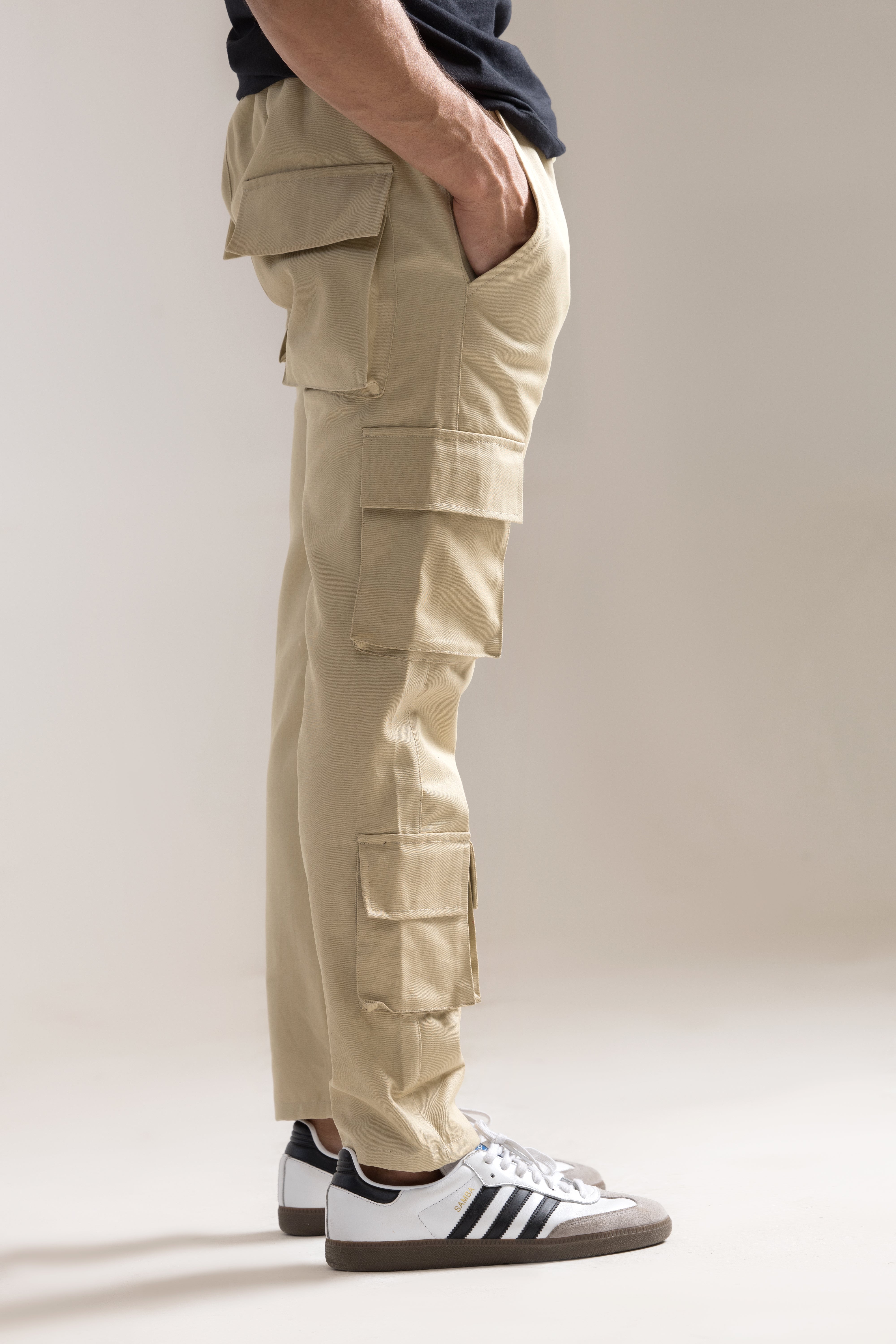 Multiple Pockets Cargo- Beige
