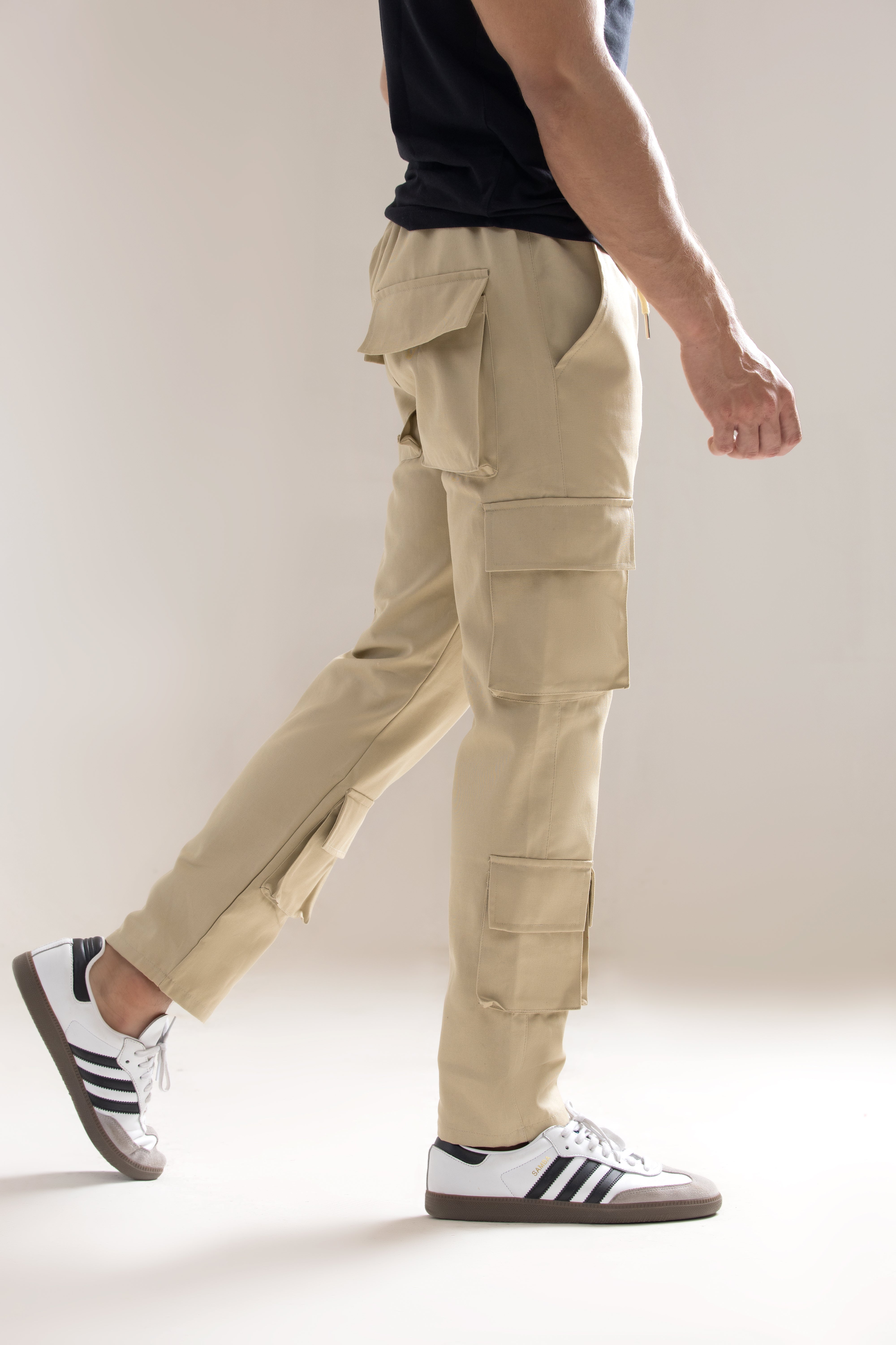 Multiple Pockets Cargo- Beige