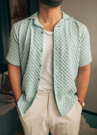 TEXTURED SHIRT- SKY BLUE