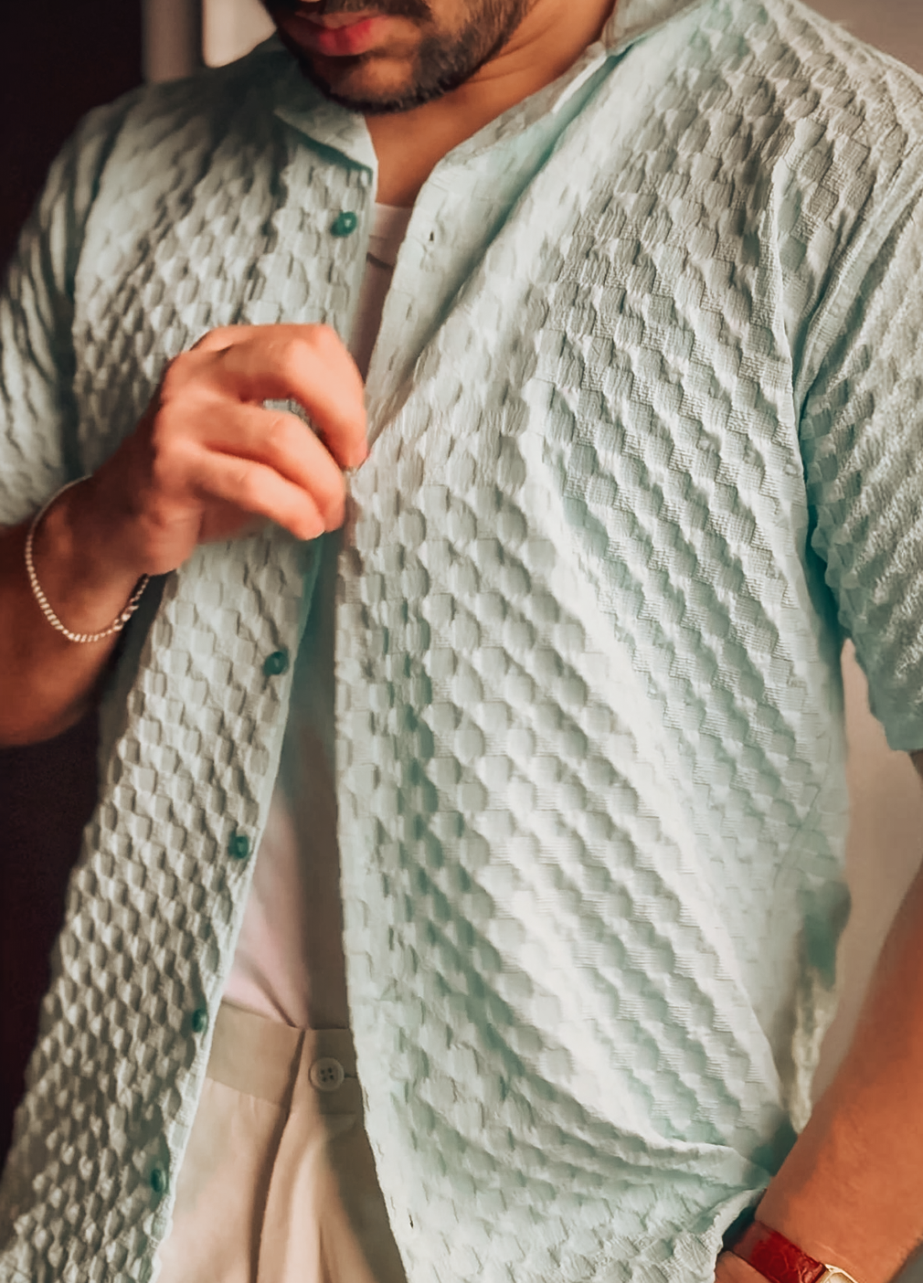 TEXTURED SHIRT- SKY BLUE