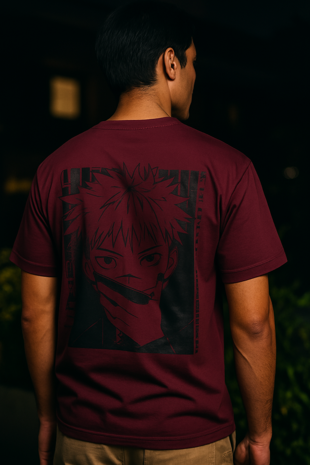 ANIME MAROON T-SHIRT