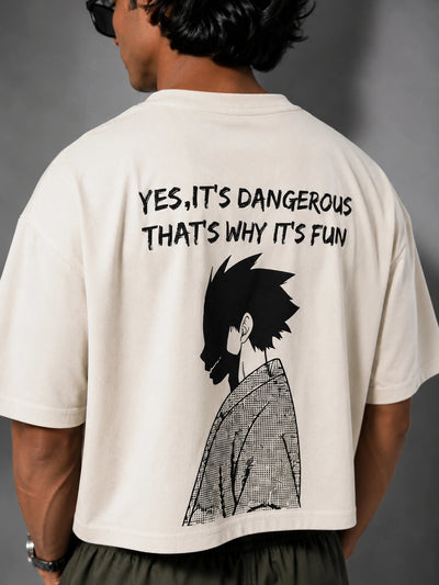 DANGEROUS ANIME T-SHIRT- BEIGE Project Pegasus