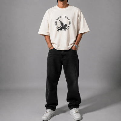 DANGEROUS ANIME T-SHIRT- BEIGE Project Pegasus
