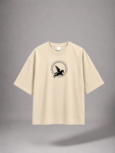 DANGEROUS ANIME T-SHIRT- BEIGE Project Pegasus