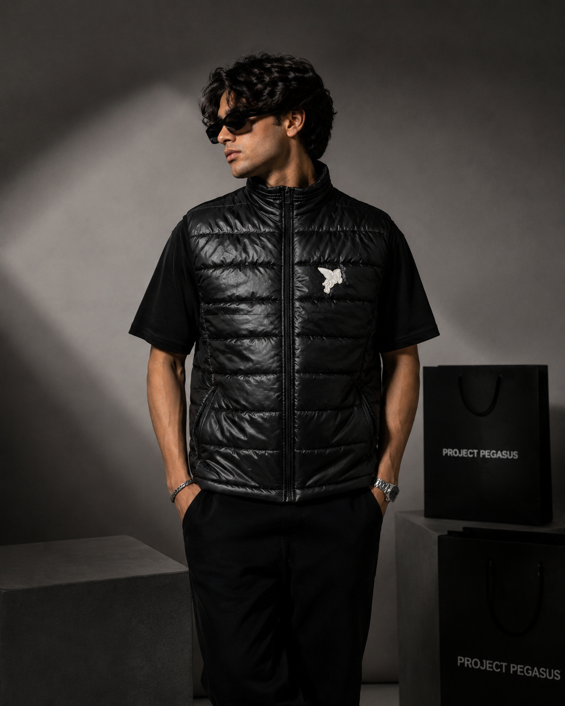 Black Gilet Jacket Project Pegasus