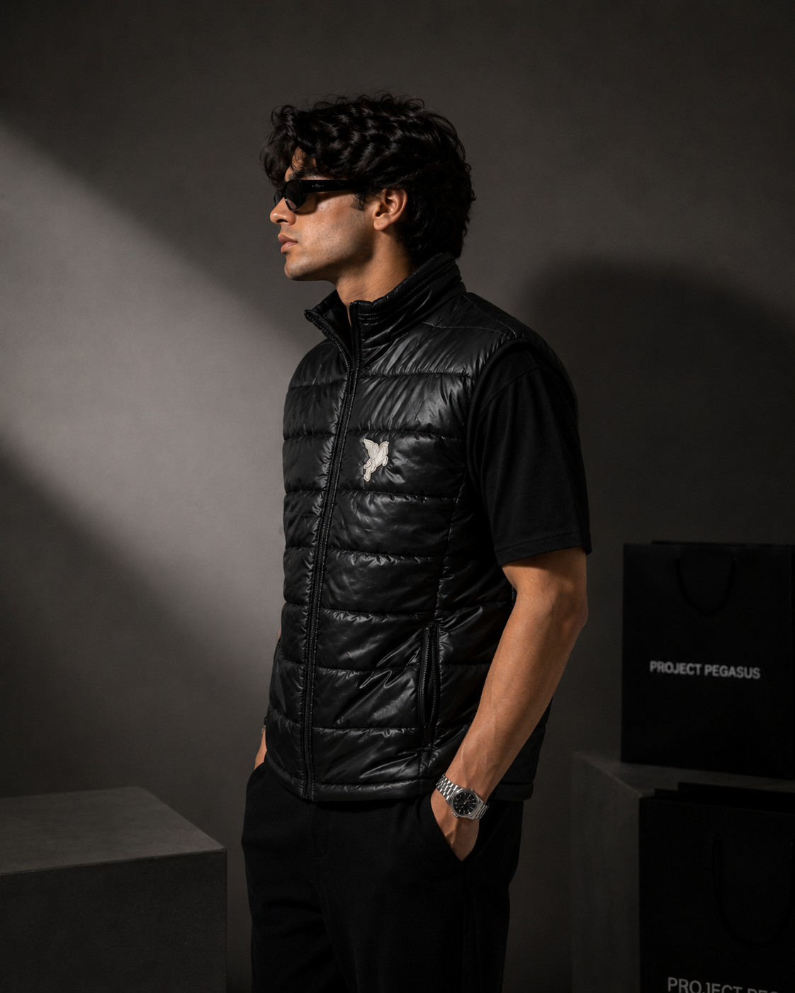 Black Gilet Jacket Project Pegasus