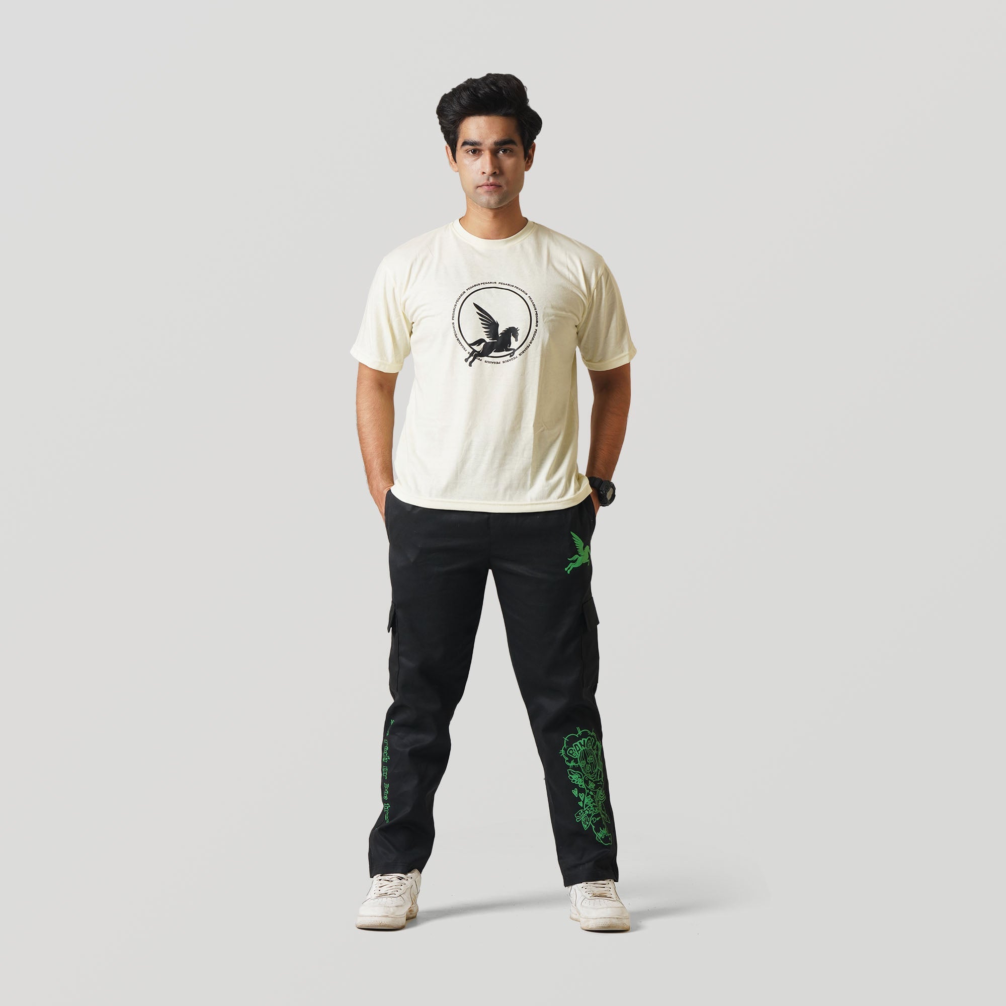 DANGEROUS ANIME T-SHIRT- BEIGE Project Pegasus