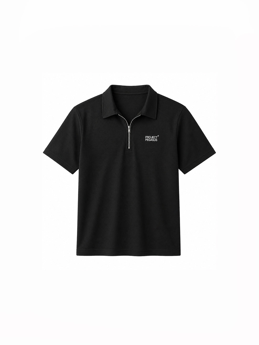 Project Pegasus Oversized Half-Zip Polo Shirt Black Project Pegasus