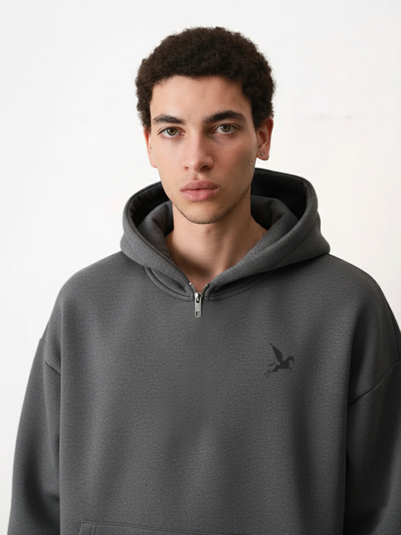 Cozy Cropped Hoodie - GRAY Project Pegasus