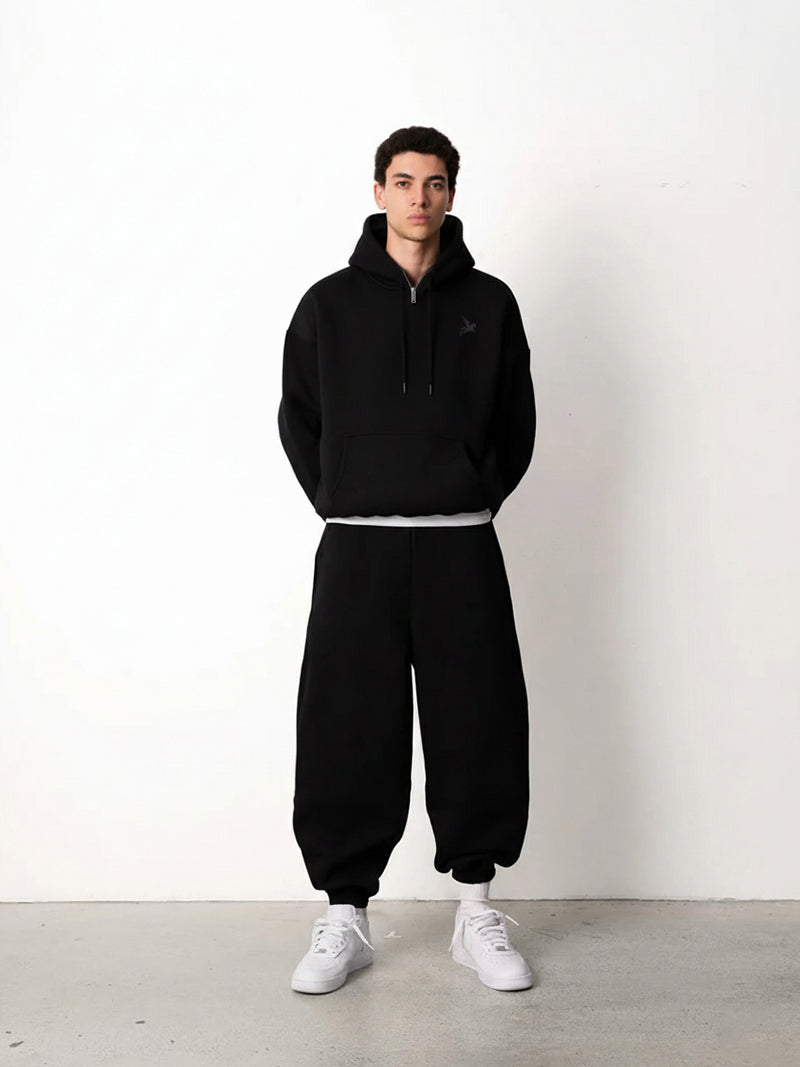 Cozy Cropped Hoodie - BLACK Project Pegasus