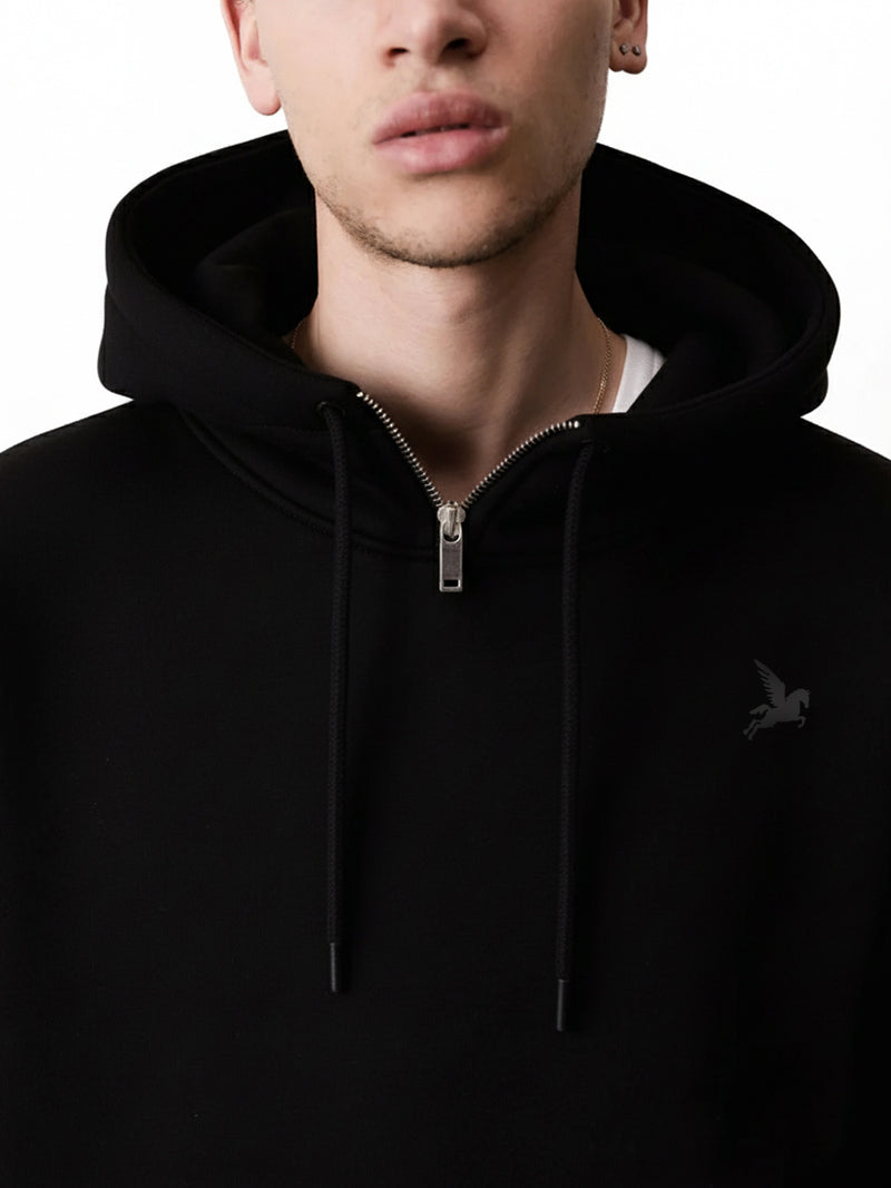Cozy Cropped Hoodie - BLACK Project Pegasus