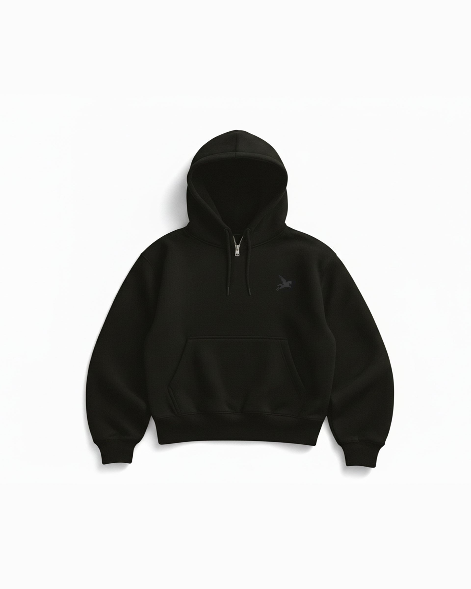 Cozy Cropped Hoodie - BLACK Project Pegasus
