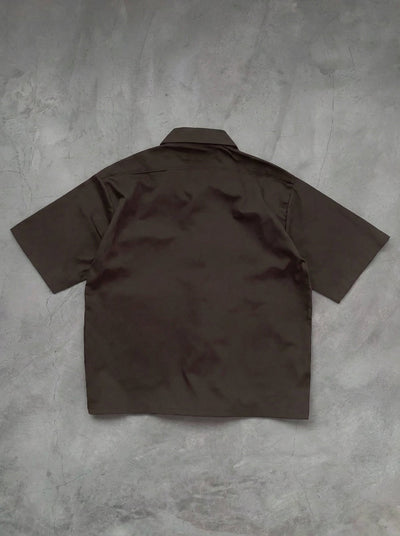 BUCKLE BUTTON DOWN SHIRT - ESPRESSO BROWN Project Pegasus