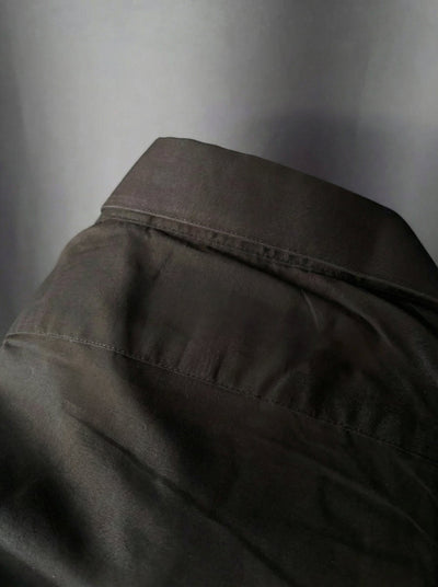 BUCKLE BUTTON DOWN SHIRT - ESPRESSO BROWN Project Pegasus