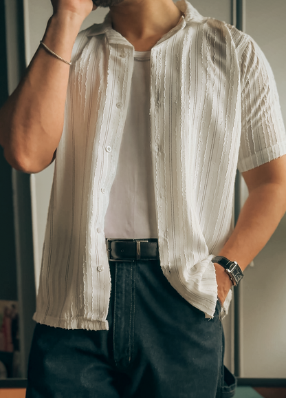 TEXTURED SHIRT- WHITE