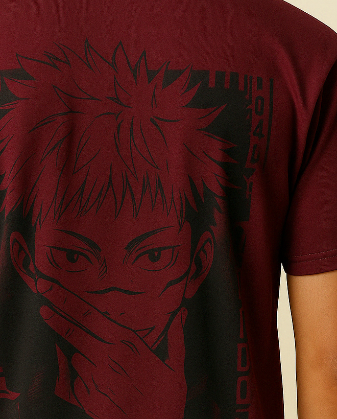 ANIME MAROON T-SHIRT