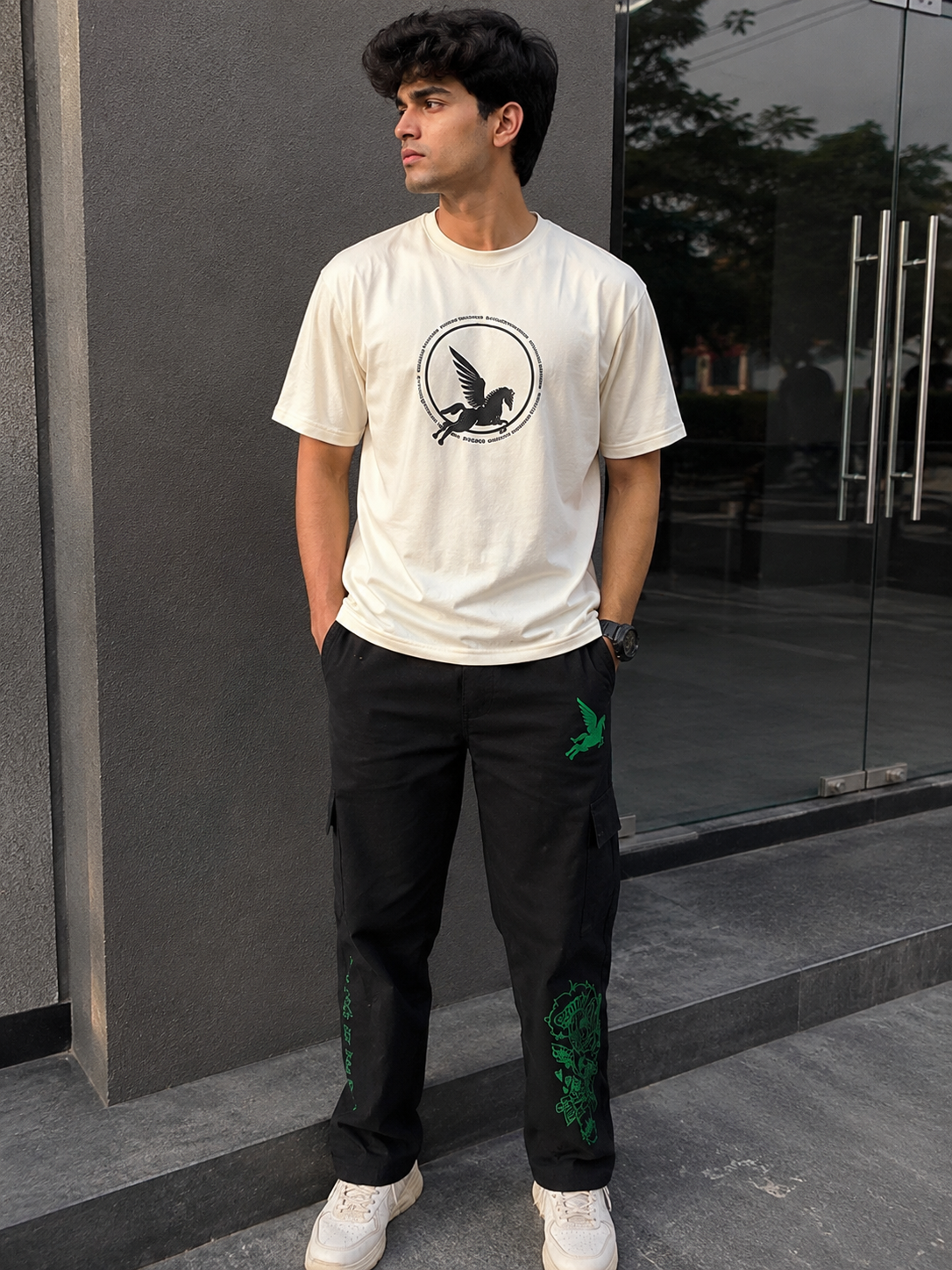 DANGEROUS ANIME T-SHIRT- BEIGE Project Pegasus