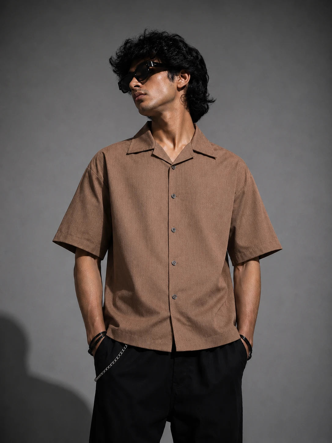 Textured Shirt- Brown Project Pegasus