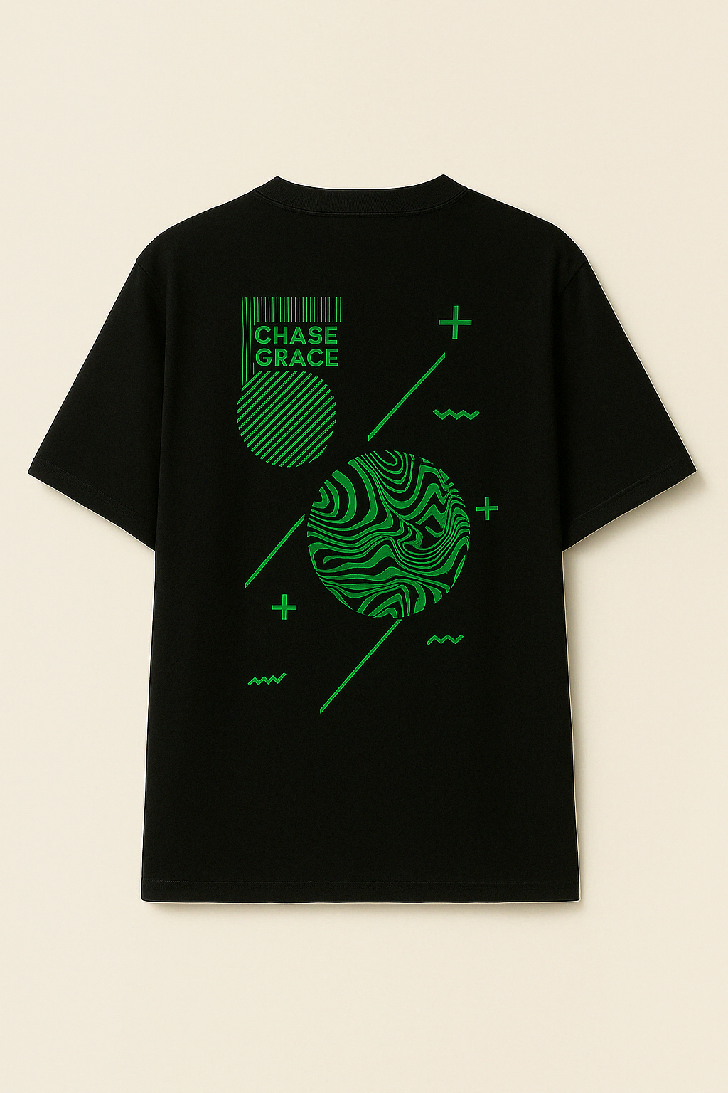 CHASE GRACE T-SHIRT- BLACK/GREEN