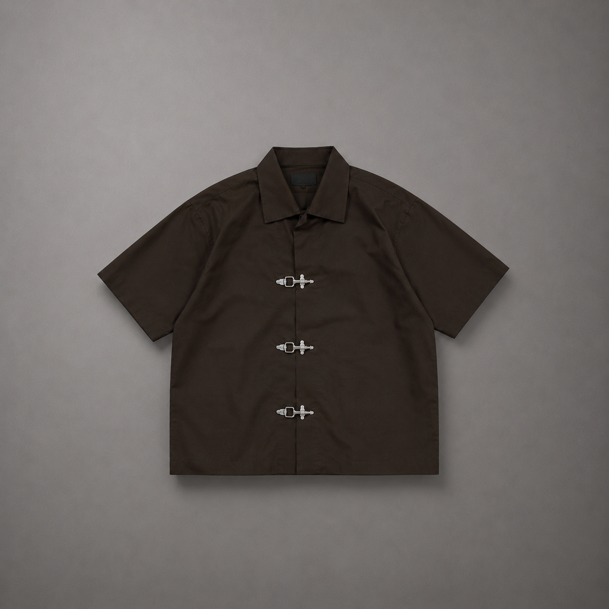BUCKLE BUTTON DOWN SHIRT - ESPRESSO BROWN Project Pegasus