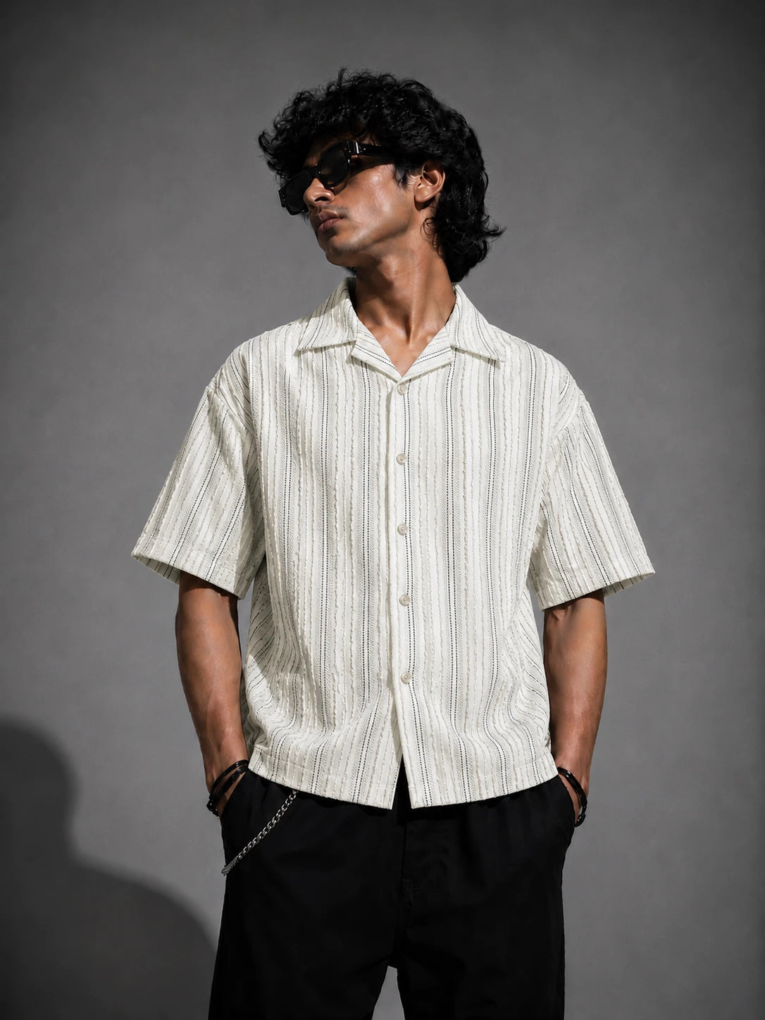 Textured Shirt- White Project Pegasus