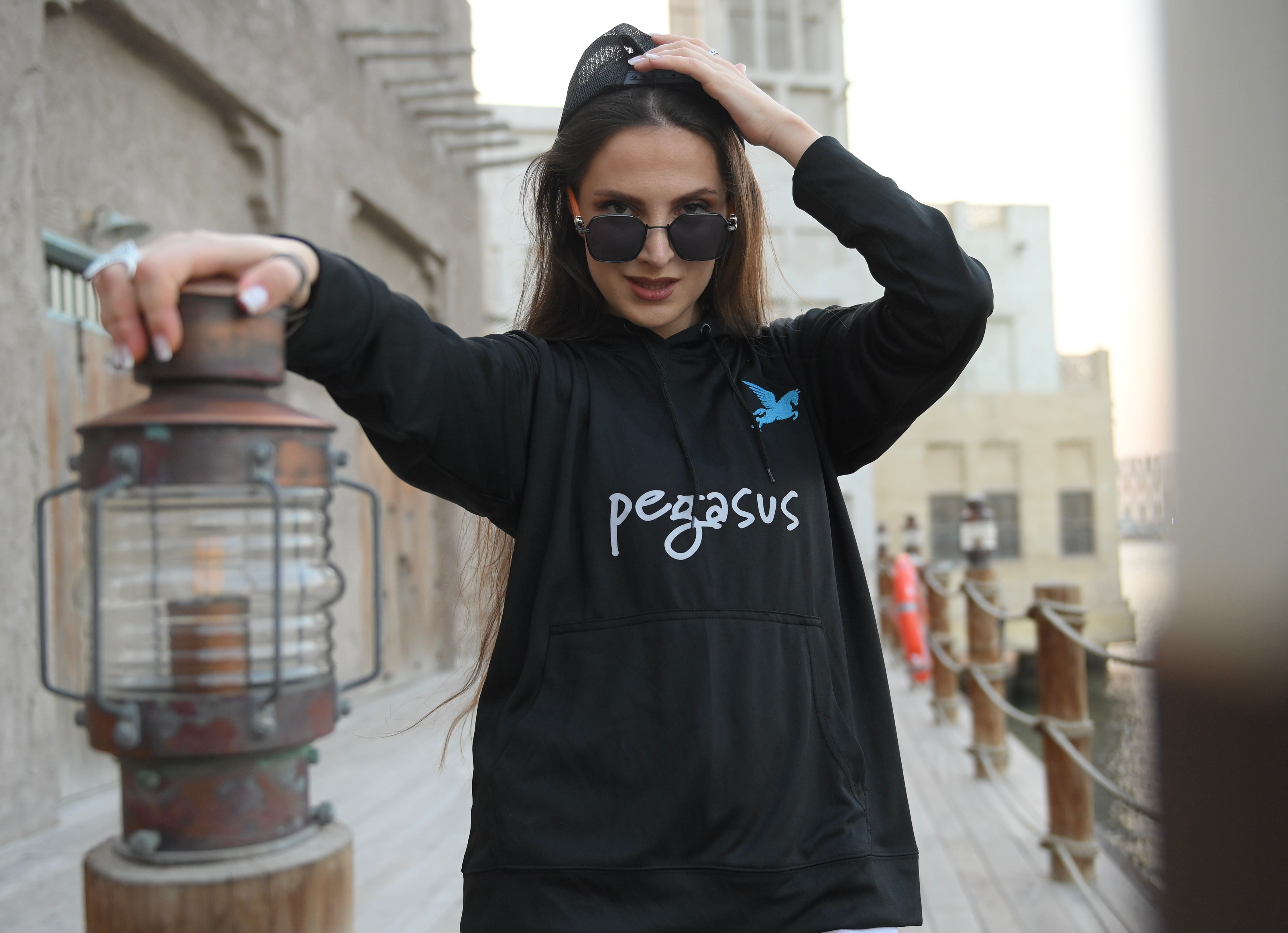 Rich Black Hoodie Pegasus